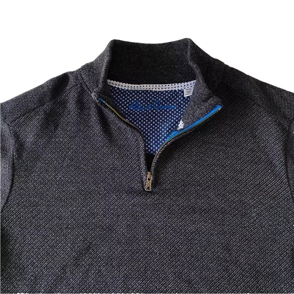 Robert Graham 1/4 Zip Pullover Sweater Men’s Sz XL Dark Gray
